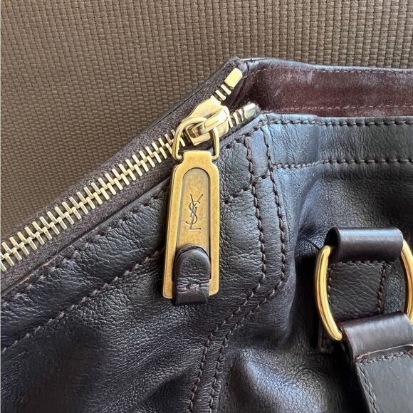 YSL handbag  SAINT LAURENT purse DOWNTOWN shoulder bag PATENT LEATHer TOTE - Picture 3 of 10